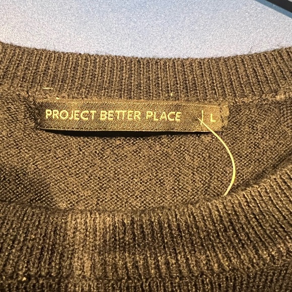 Project Better Place Dark Navy Black Crewneck Cashmere Feel Size Large - Picture 3 of 4